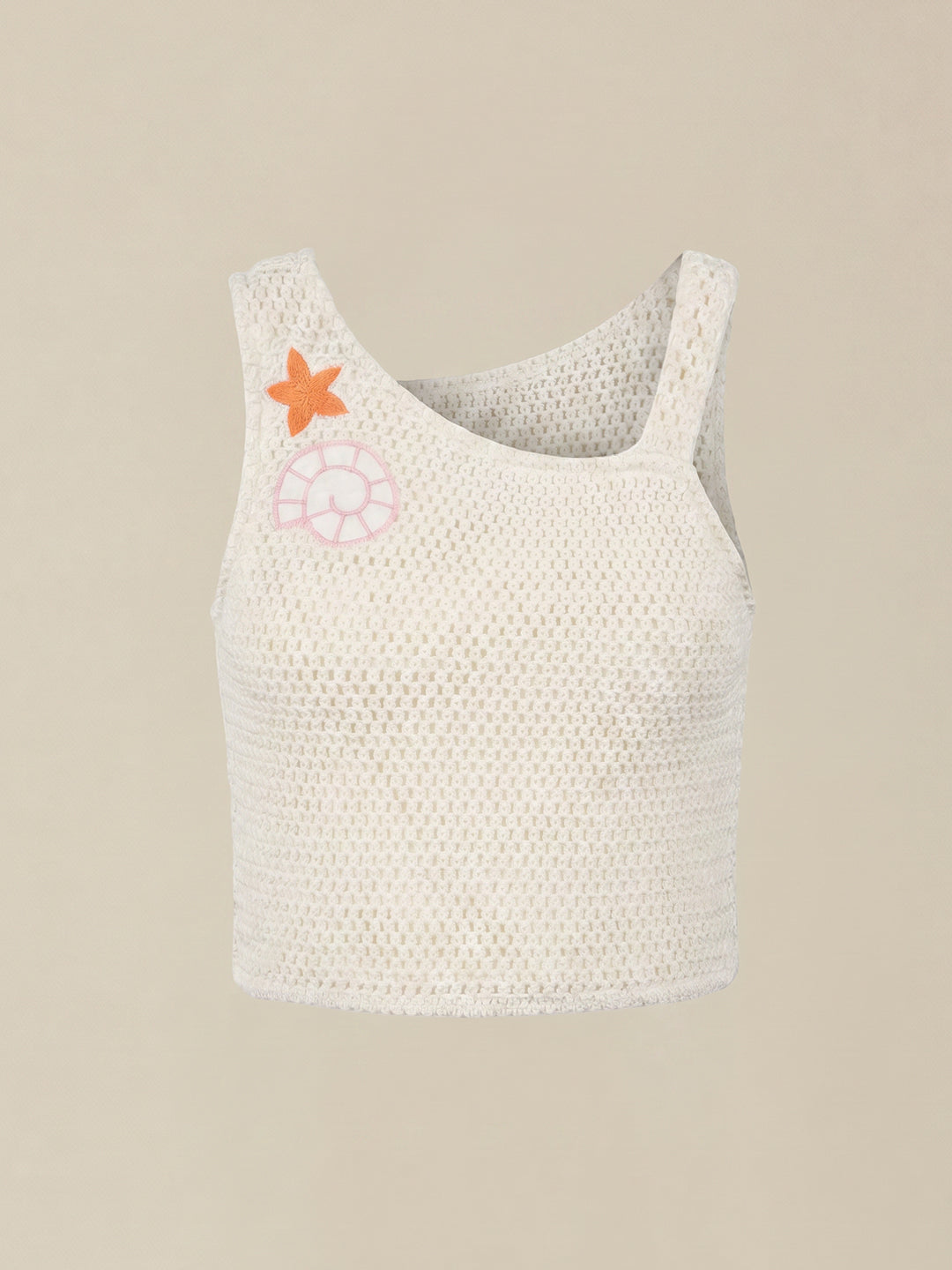 GIRLS Ecru Crochet Top