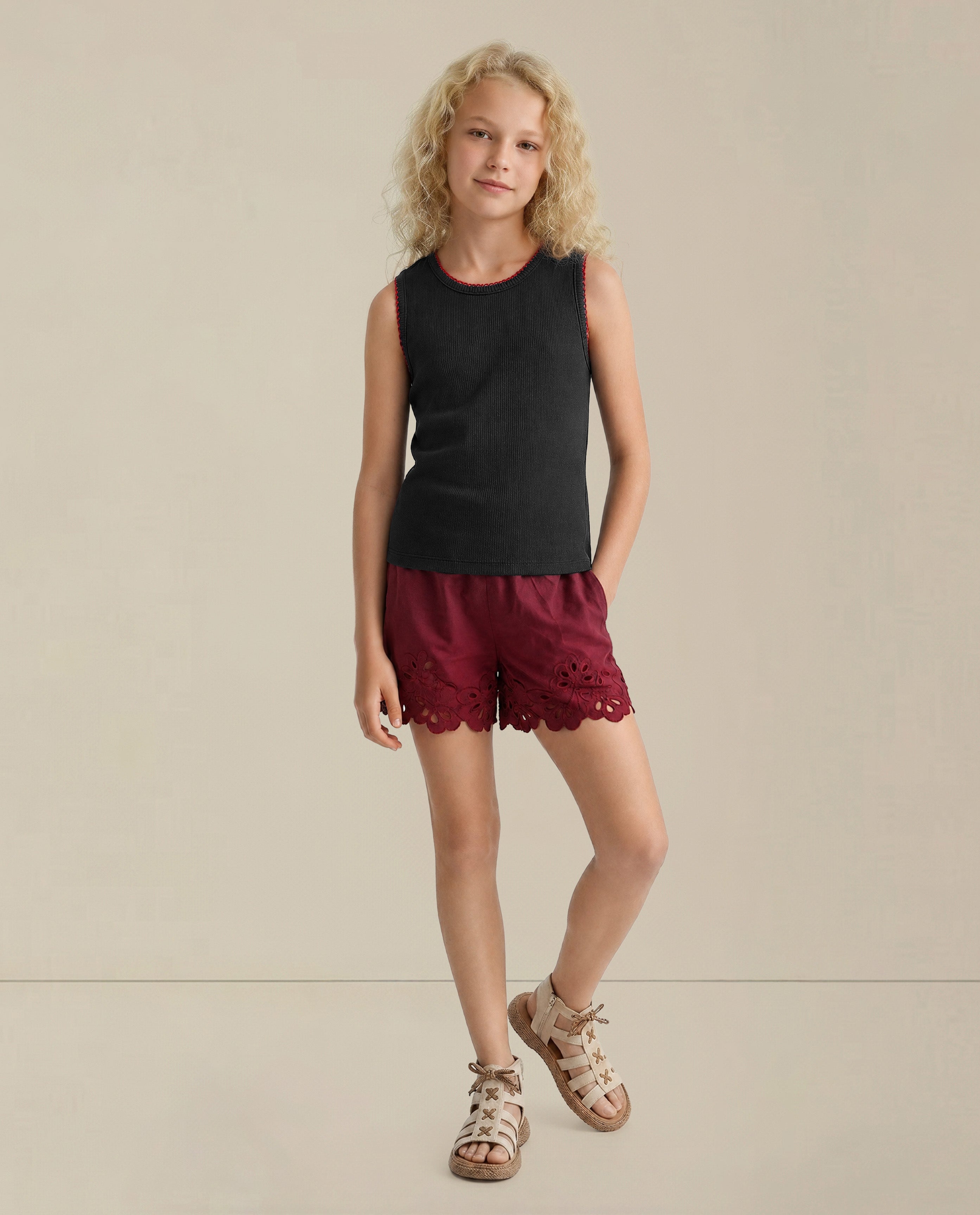 GIRLS Black Knitted Top