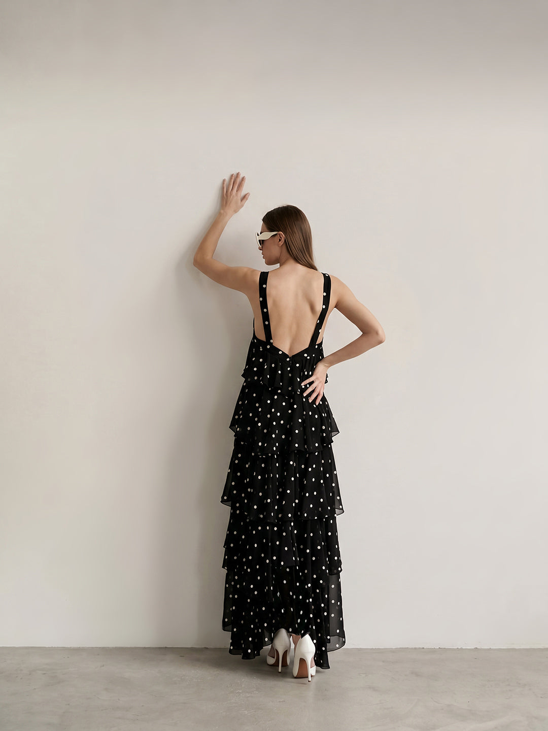 Black Polka Dot Ruffle Dress