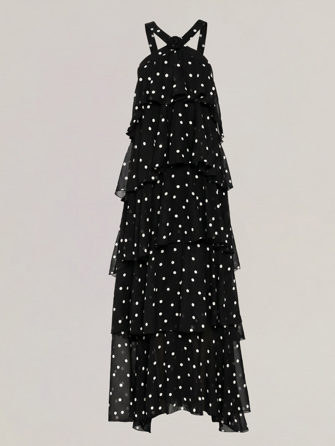Black Polka Dot Ruffle Dress