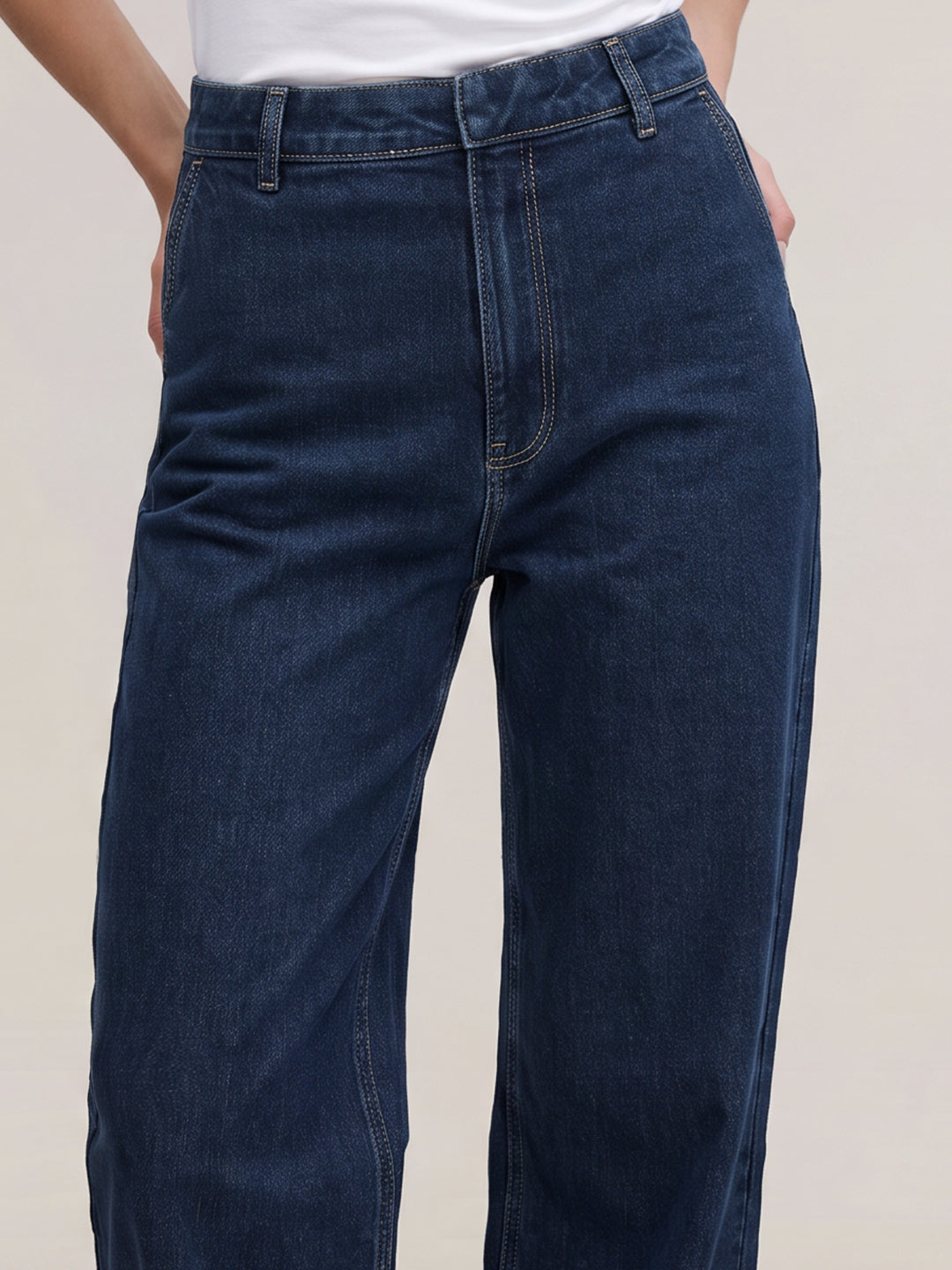 Dark Blue Wide Leg Jeans