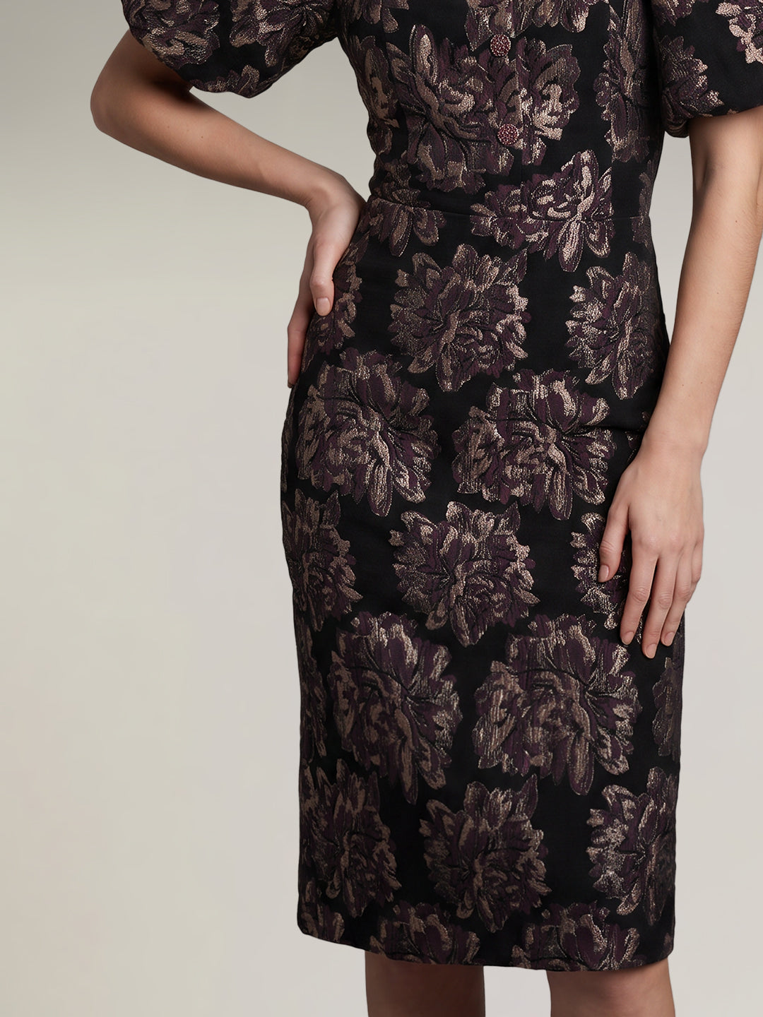 Floral Jacquard Midi Skirt