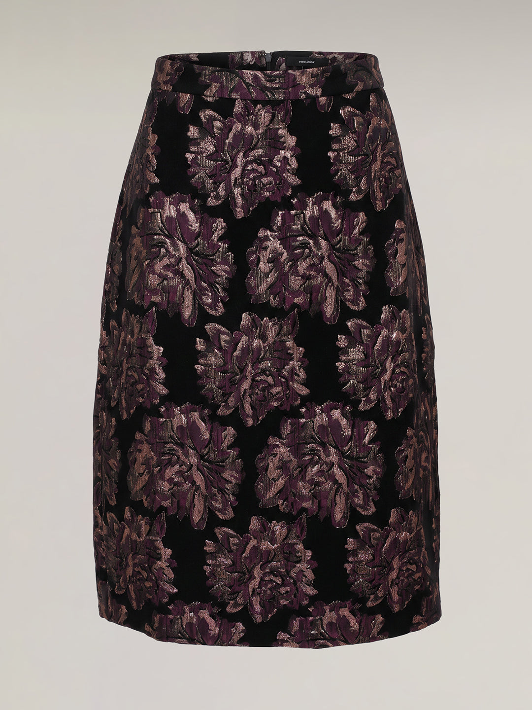 Floral Jacquard Midi Skirt
