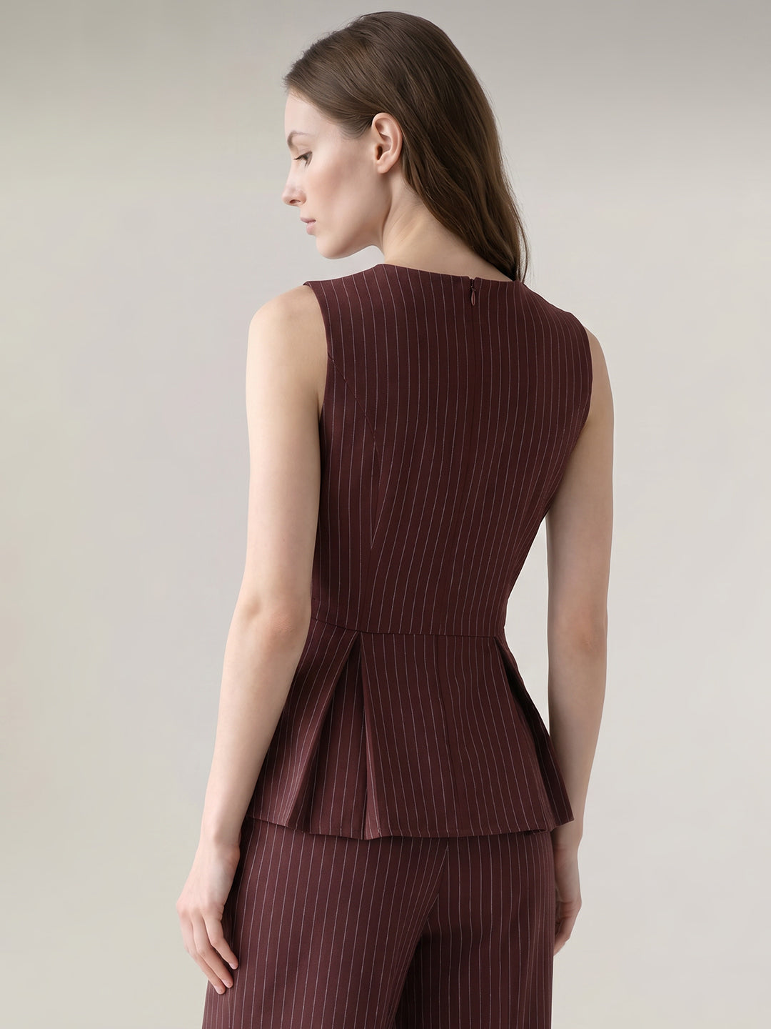 Pinstriped Tailored Top