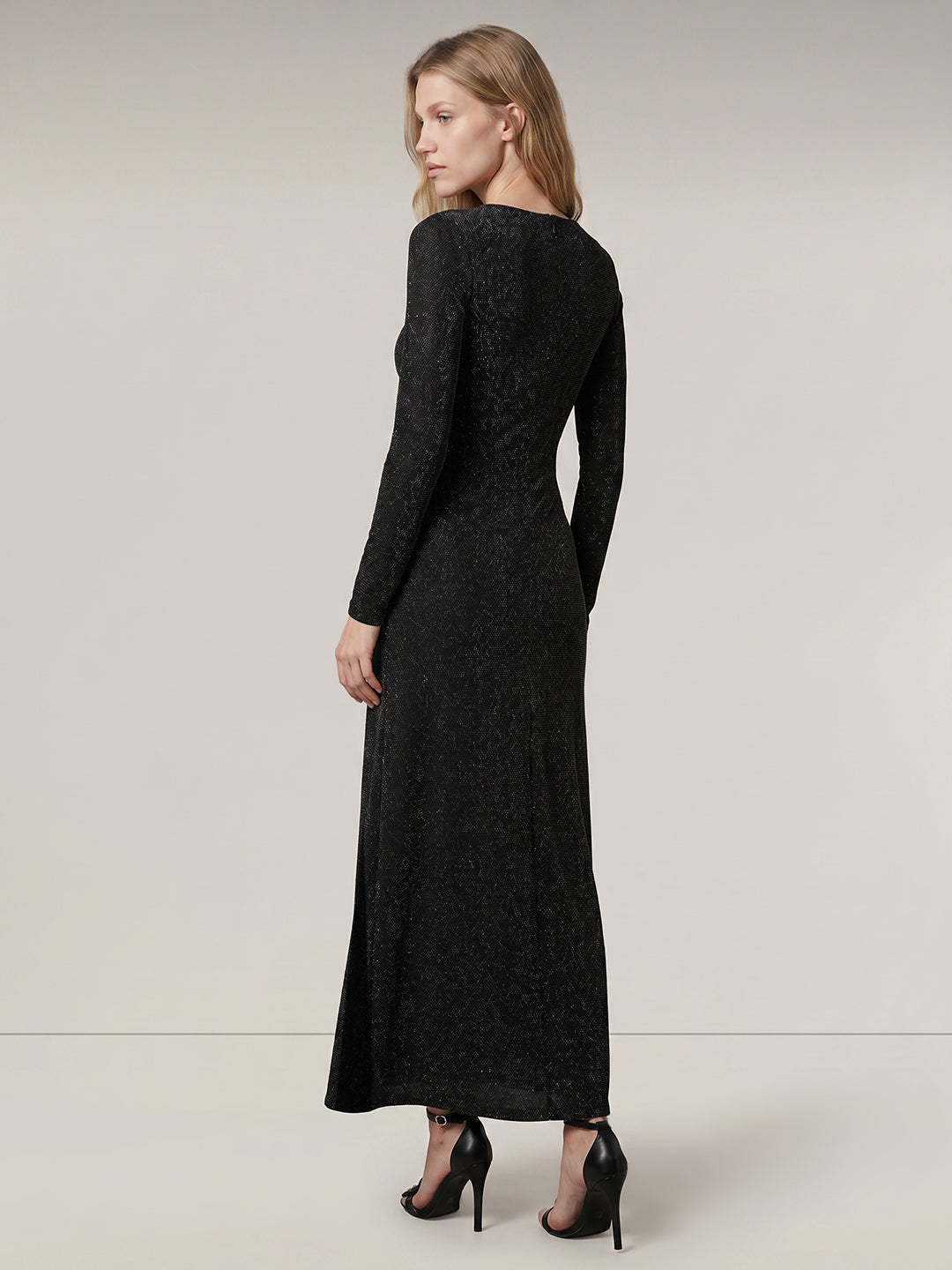 Black Shimmer Maxi Dress