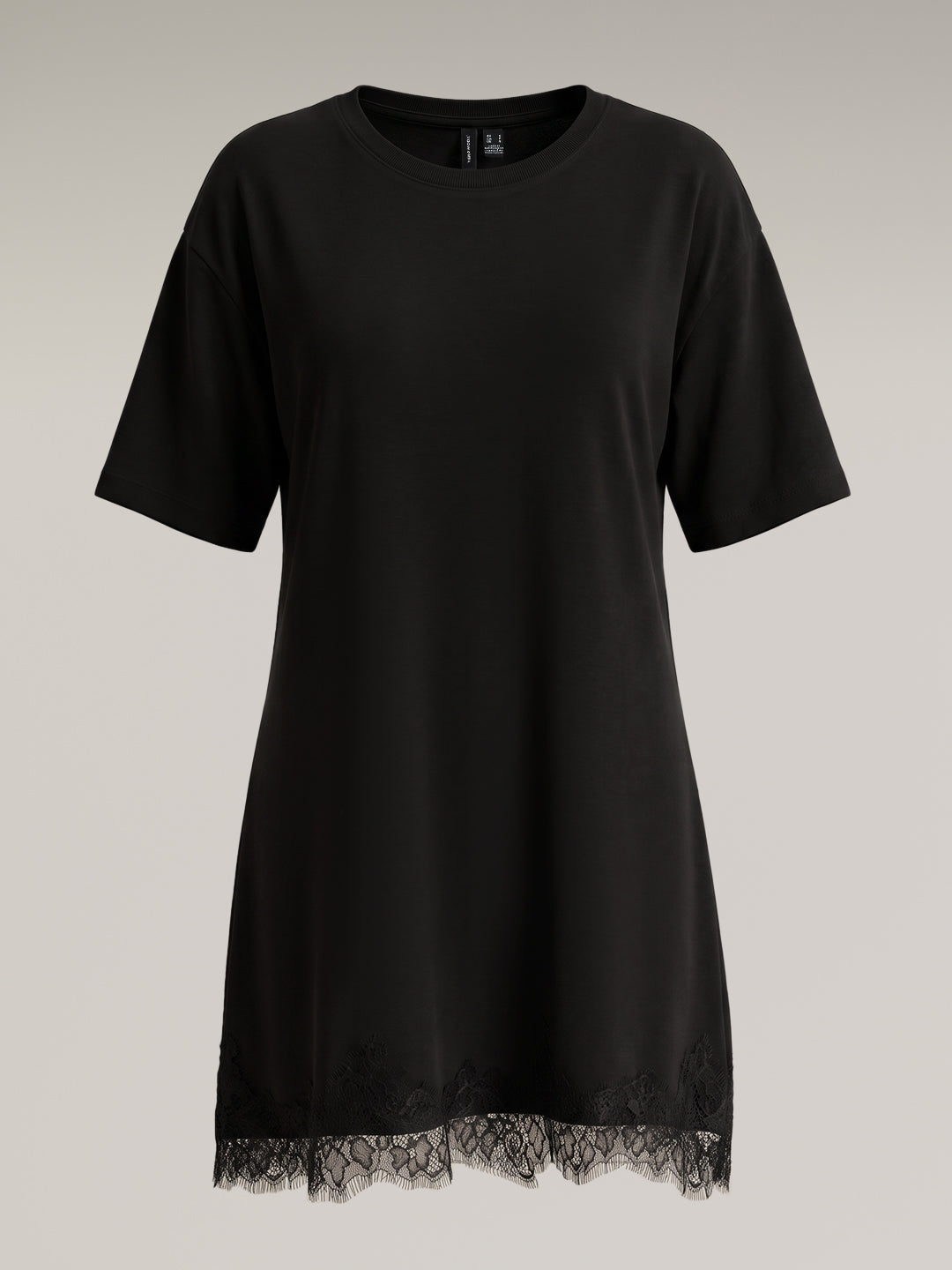 Black Lace Hem Dress