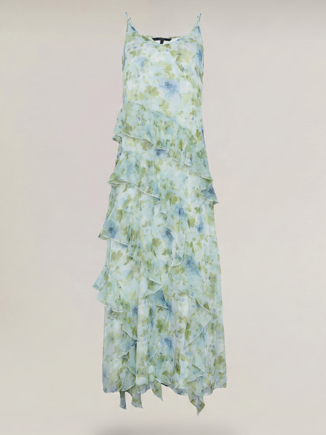 Pastel Blue Floral Frill Dress