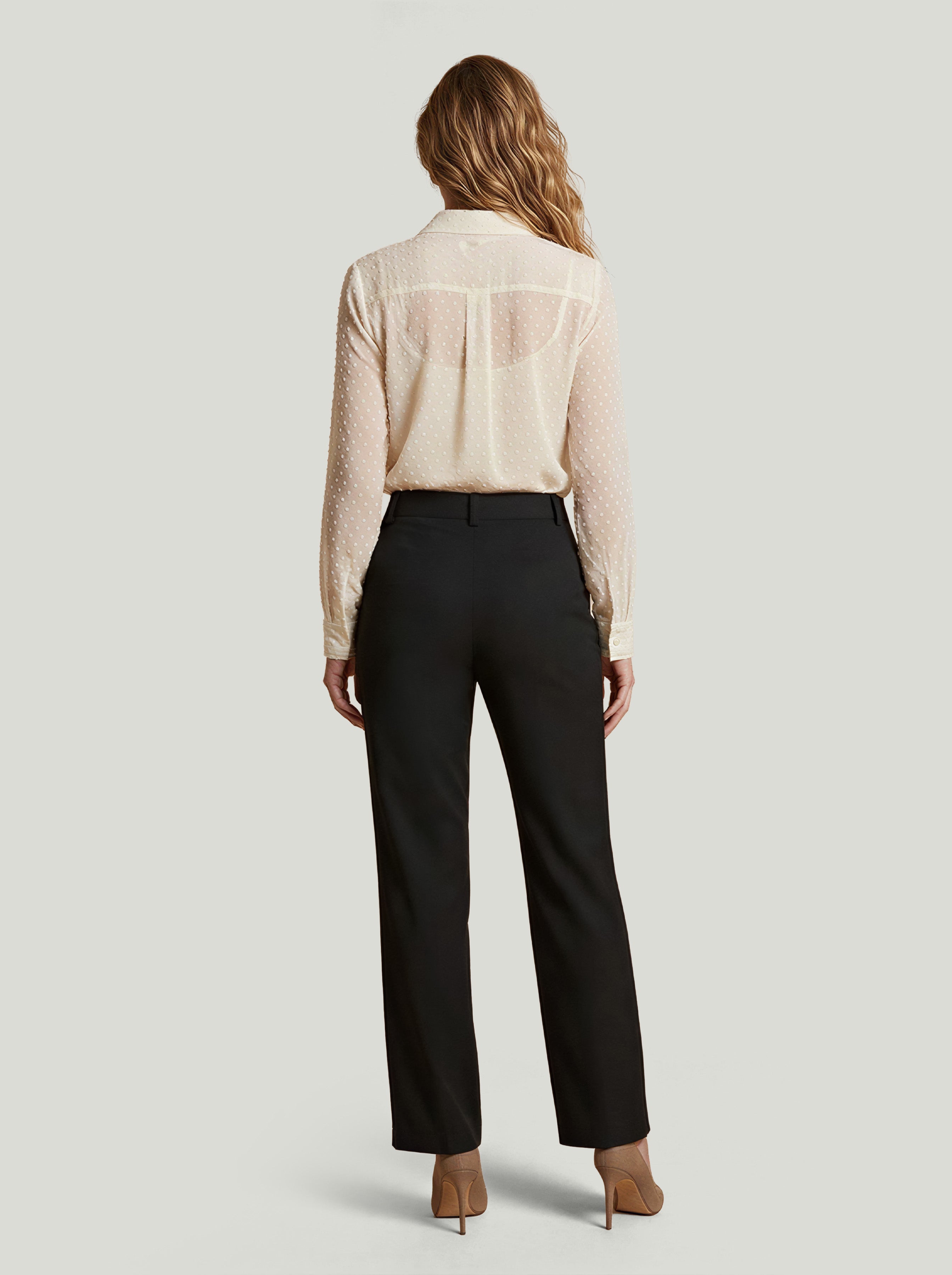 Black High Rise Wide Leg Pants