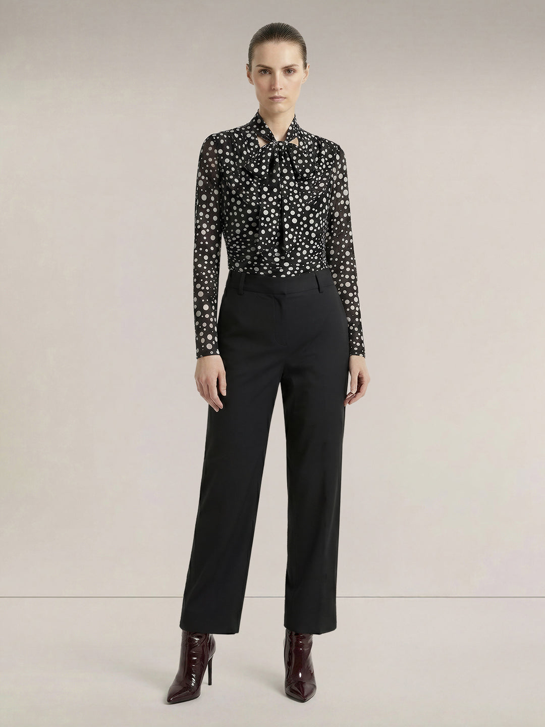 Black High Rise Wide Leg Pants