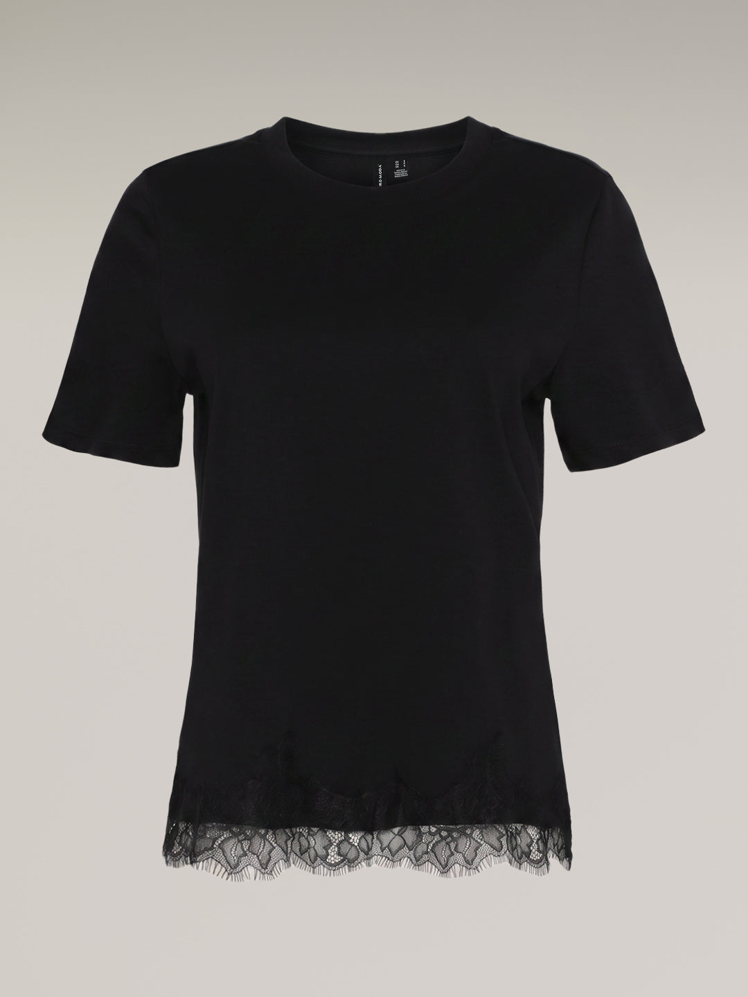 Black Lace Trim T-Shirt
