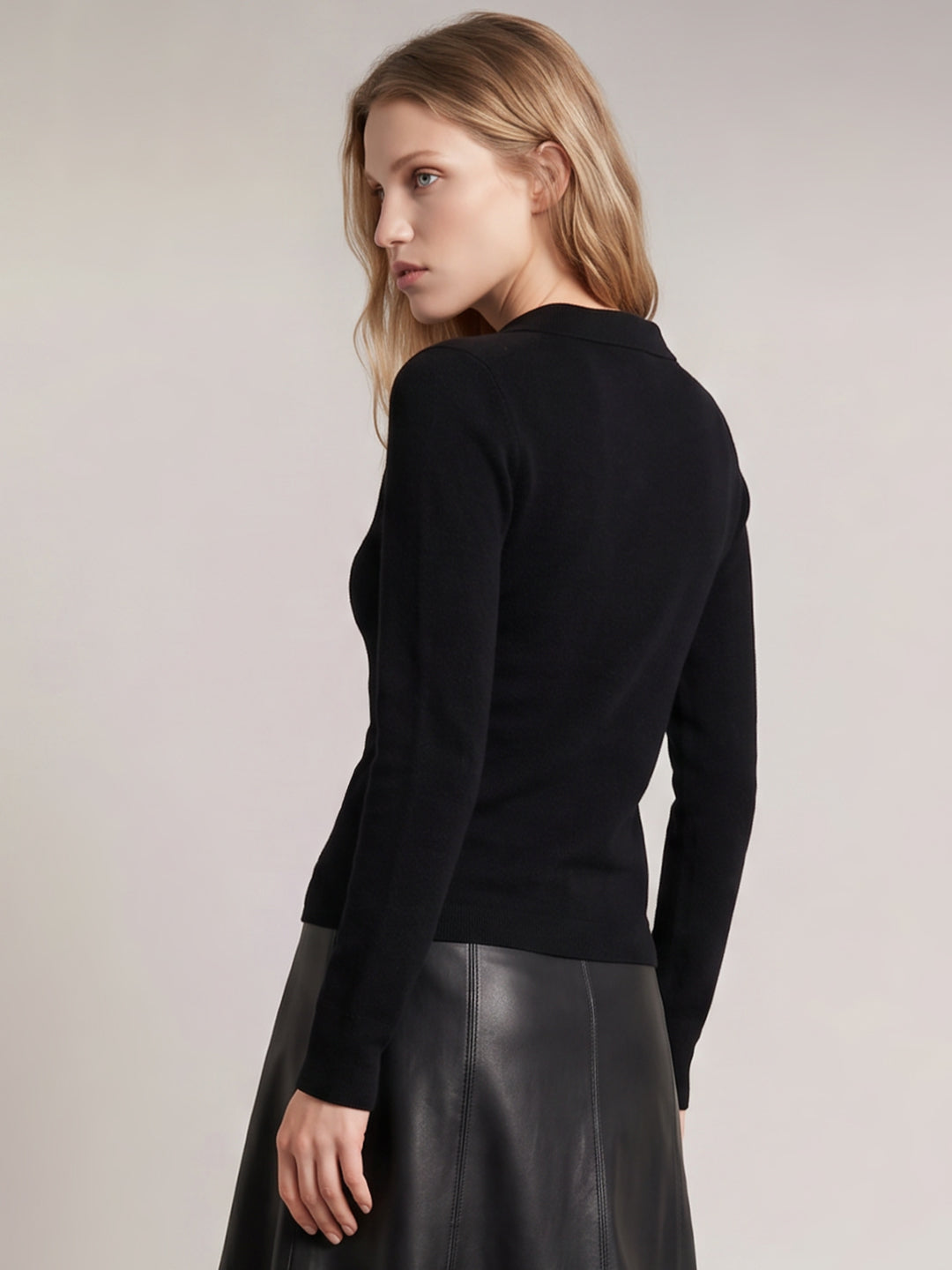 Black Full Sleeves Knit Top