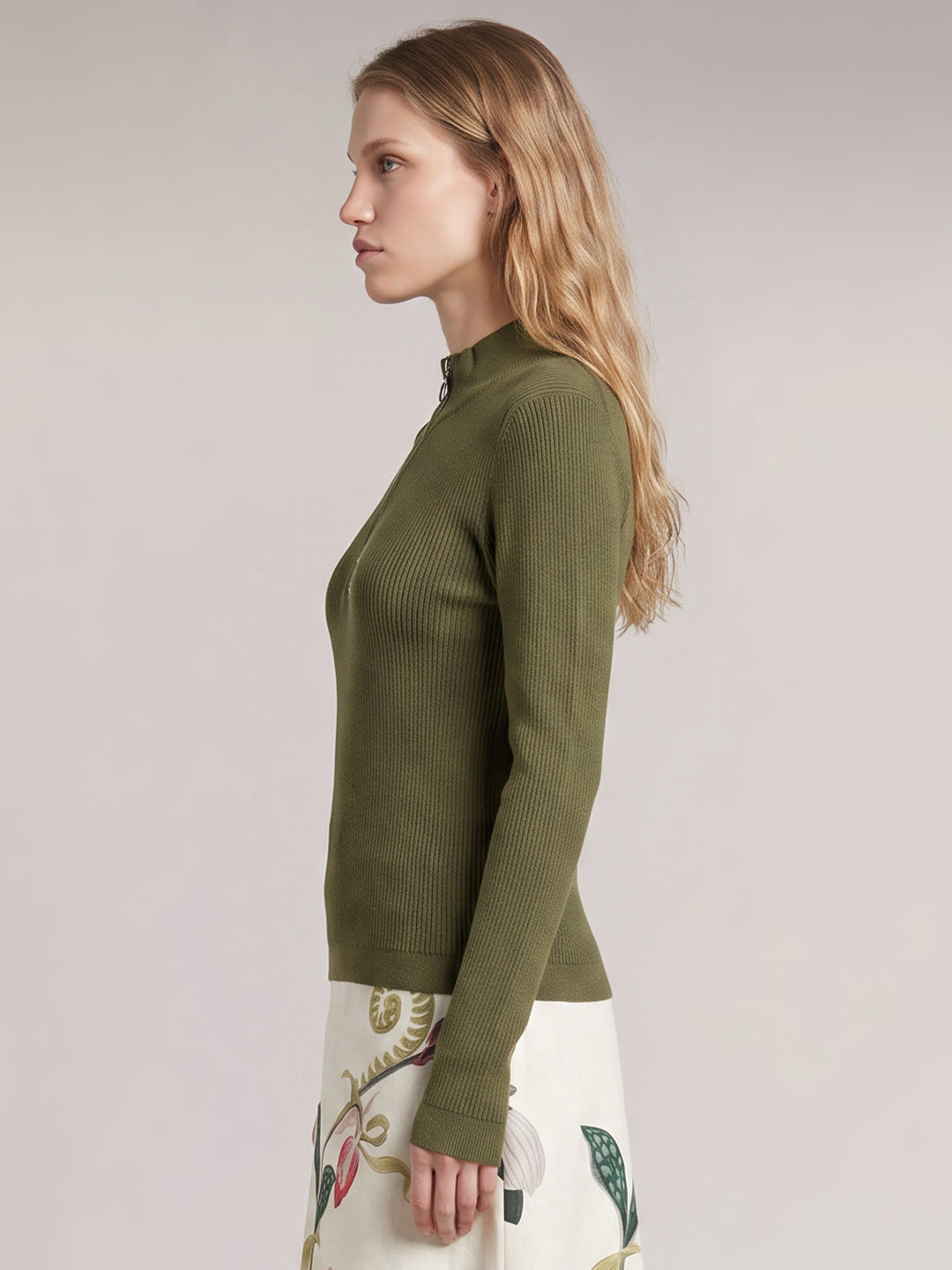 Dark Green Knit Top