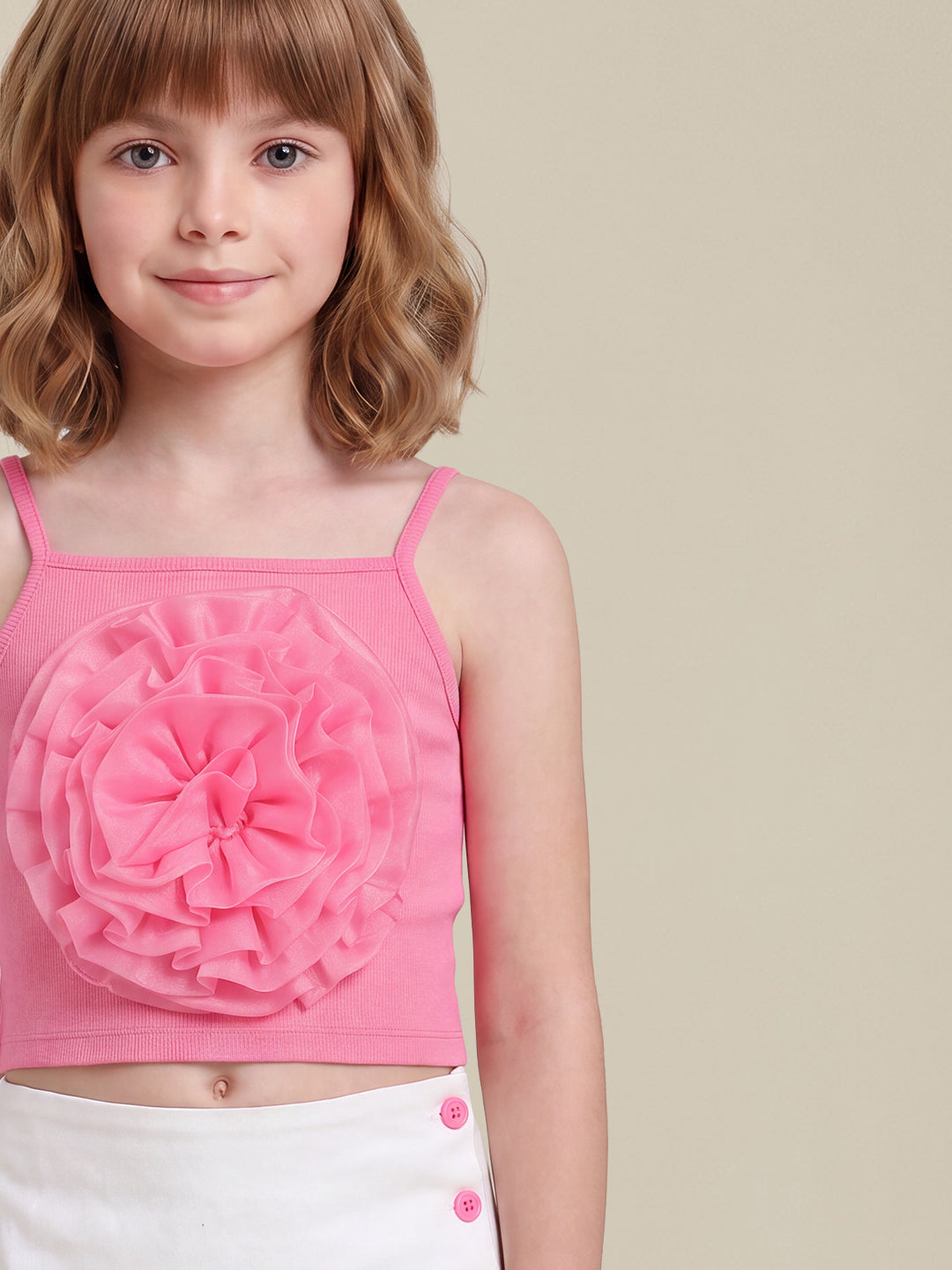 GIRLS Pink Strappy Top