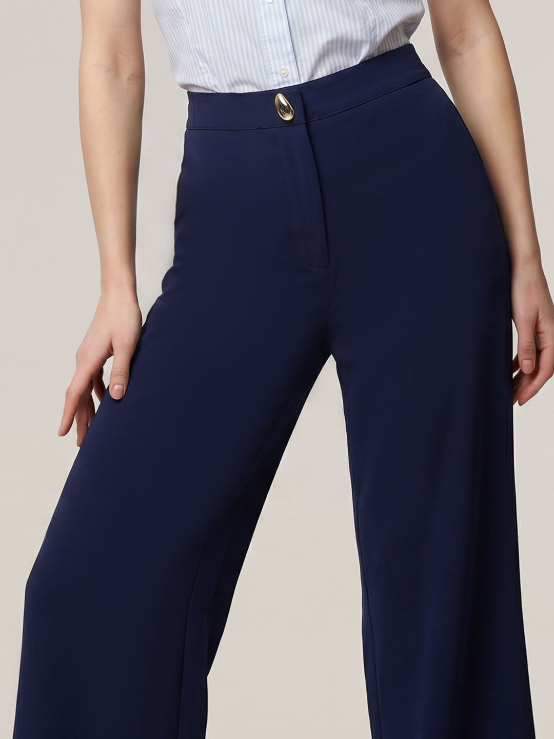 Dark Blue Tailored Trousers