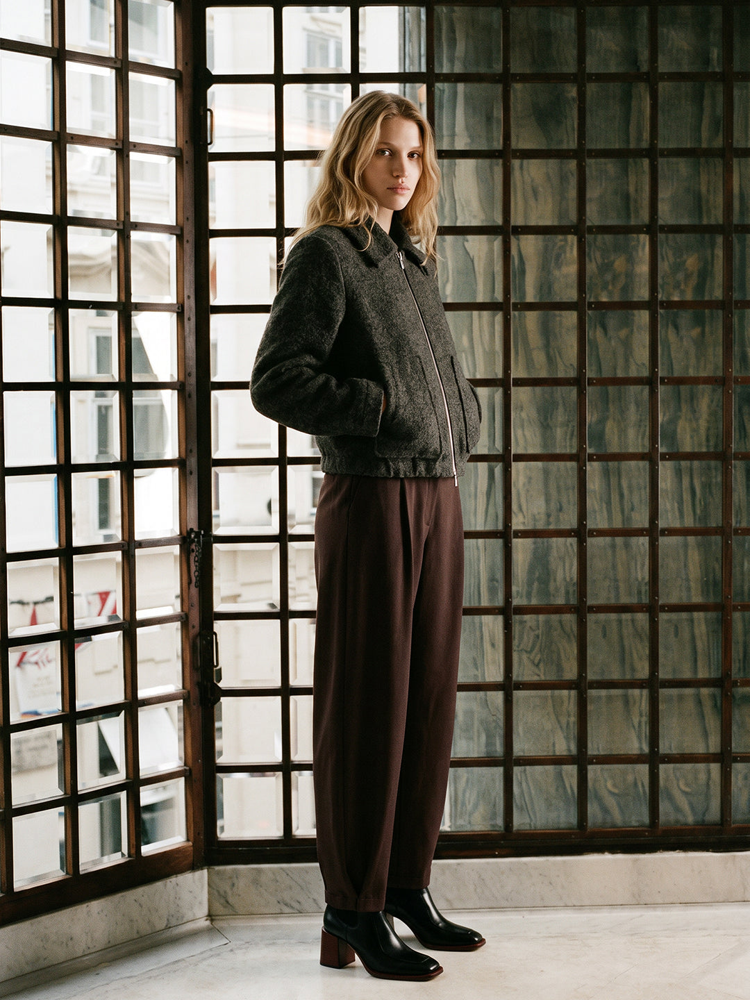 Dark Brown Barrel Fit Pants