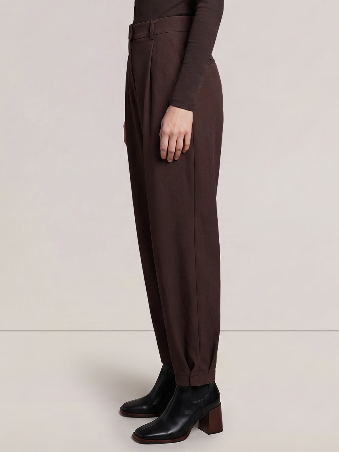 Dark Brown Barrel Fit Pants