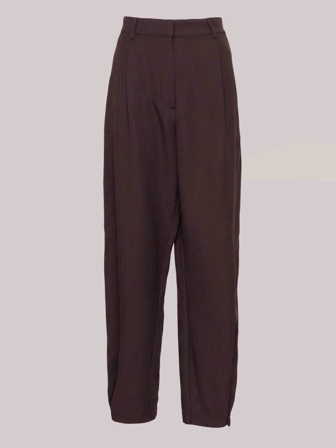 Dark Brown Barrel Fit Pants