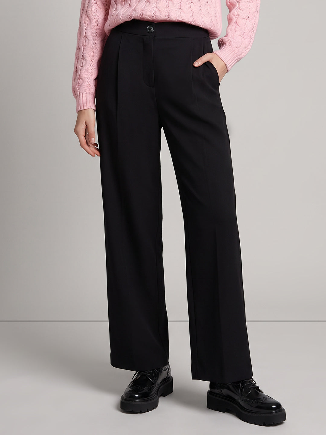 Black High Rise Tailored Pants