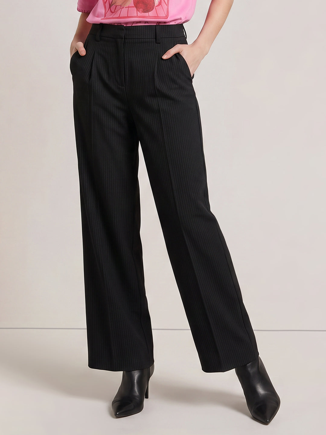 Black Pinstripe Trousers