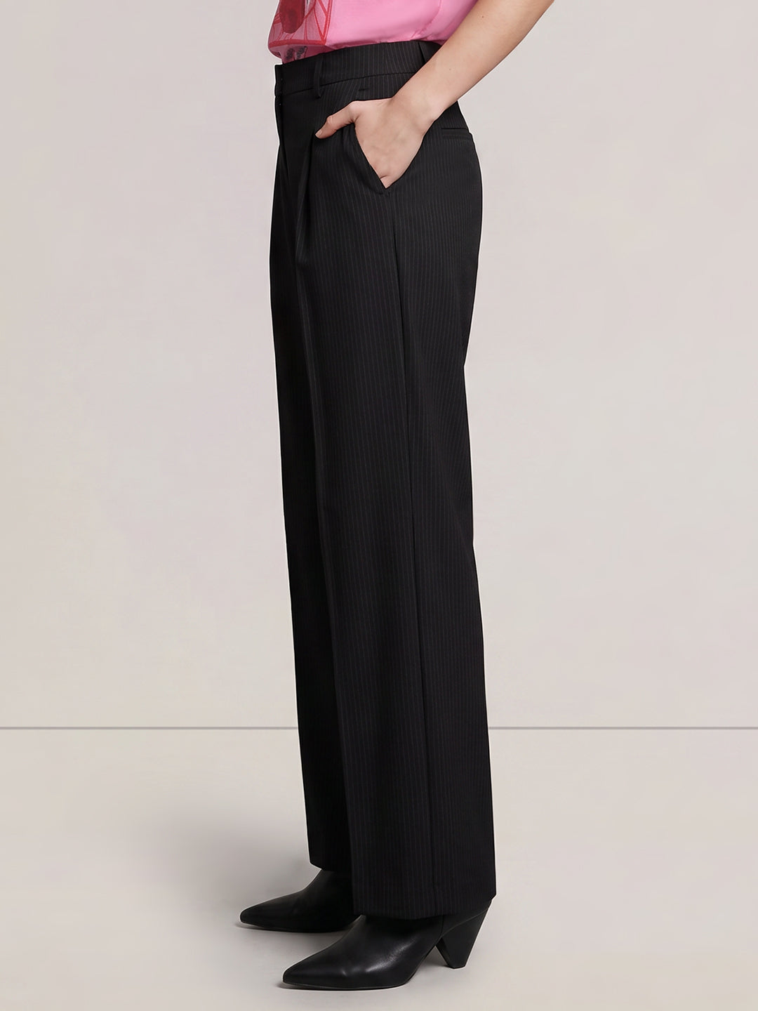 Black Pinstripe Trousers