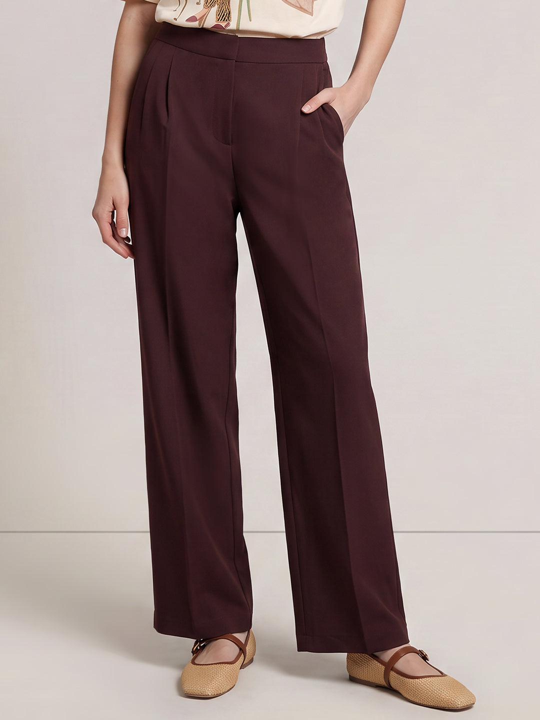 Dark Brown Tailored Pants