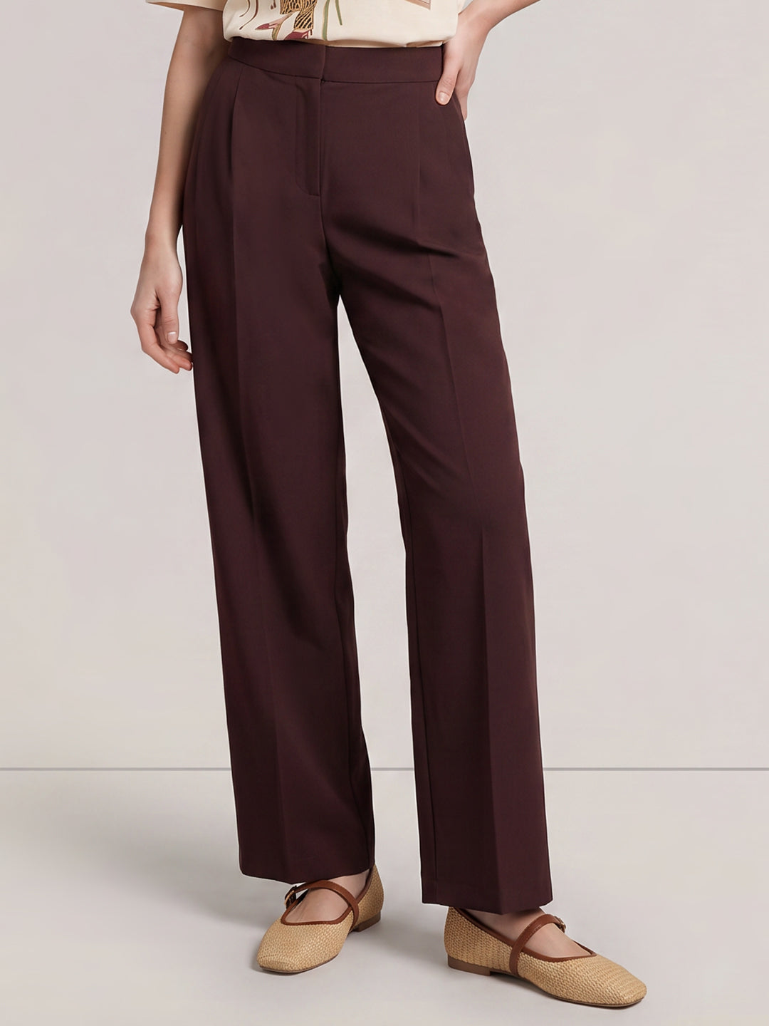 Dark Brown Tailored Pants