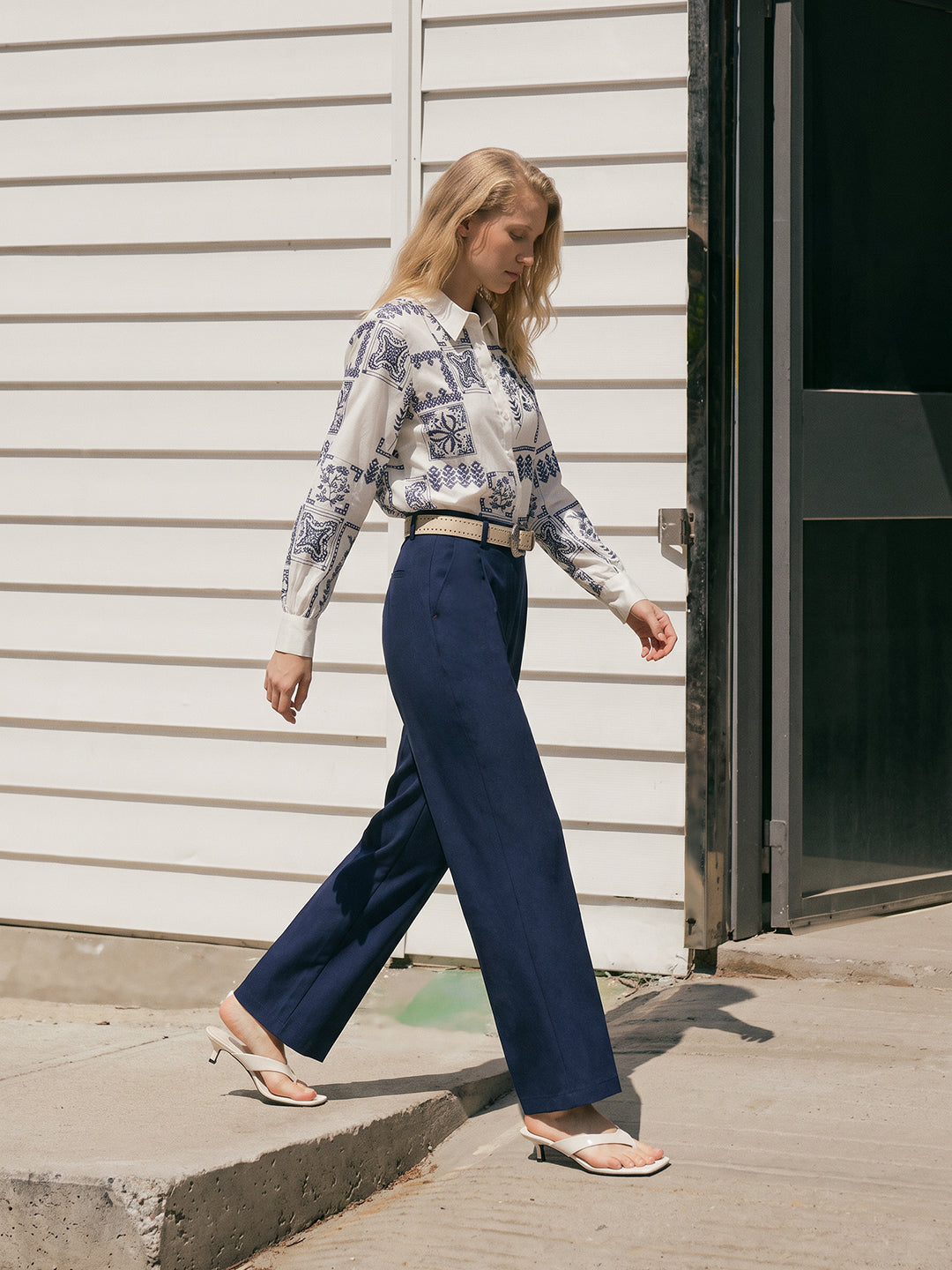 Dark Blue Tailored Pants