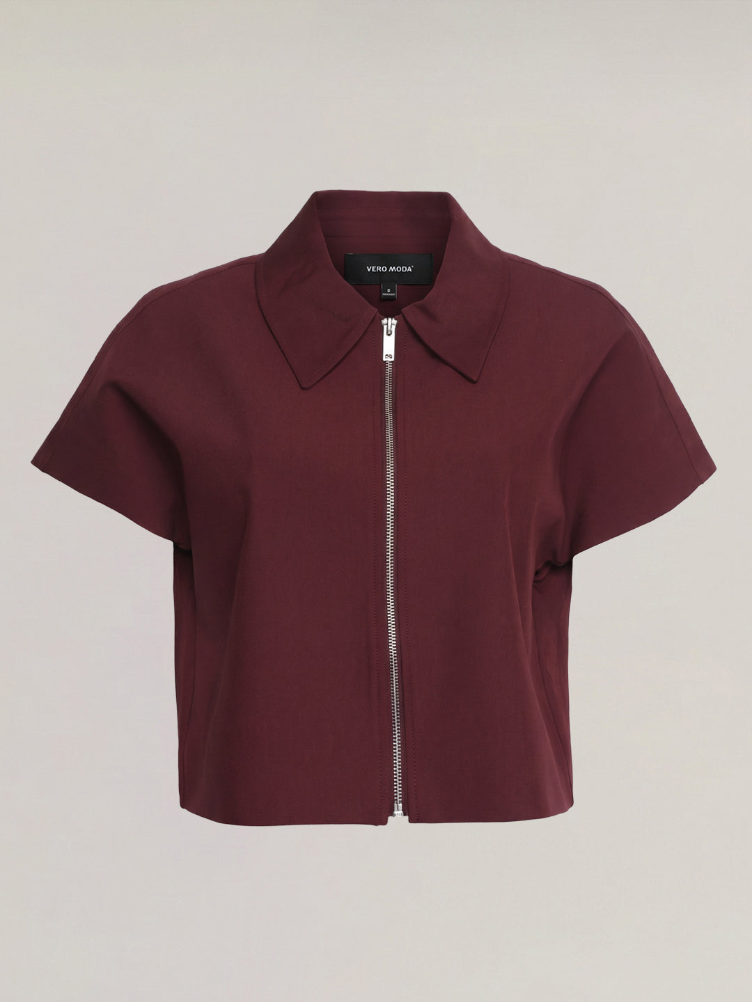 Burgundy Zip-Up Shirt