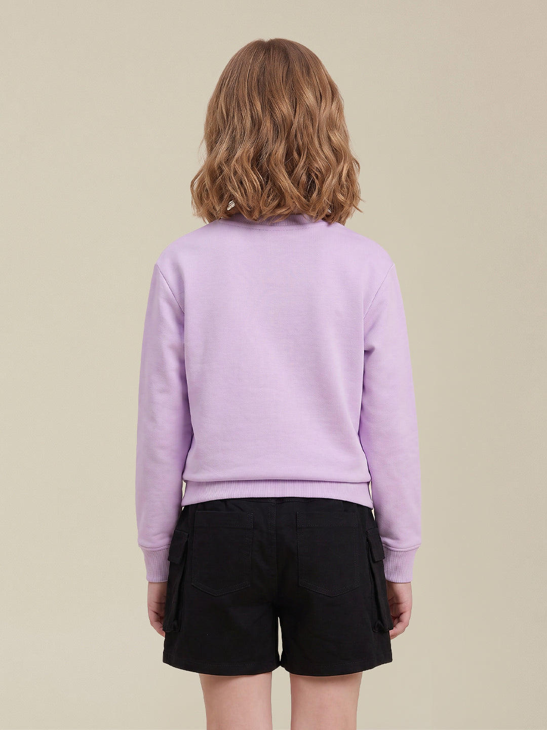 GIRLS Lilac Printed Sweatshirt