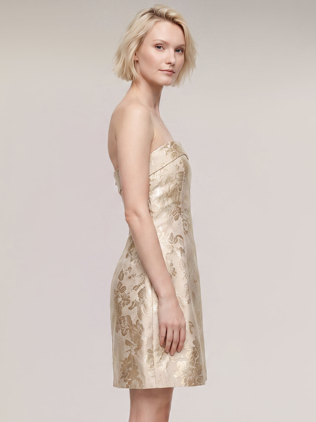 Strapless Jacquard Mini Dress