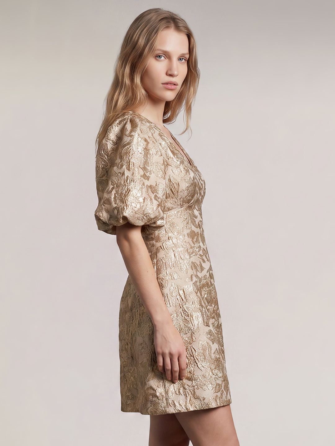 Floral Jacquard Mini Dress