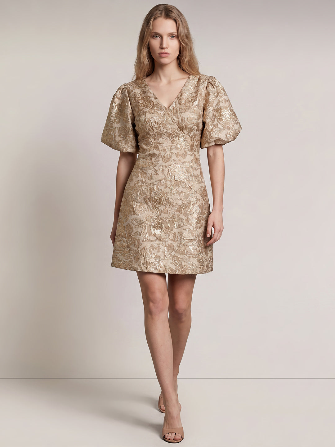 Floral Jacquard Mini Dress