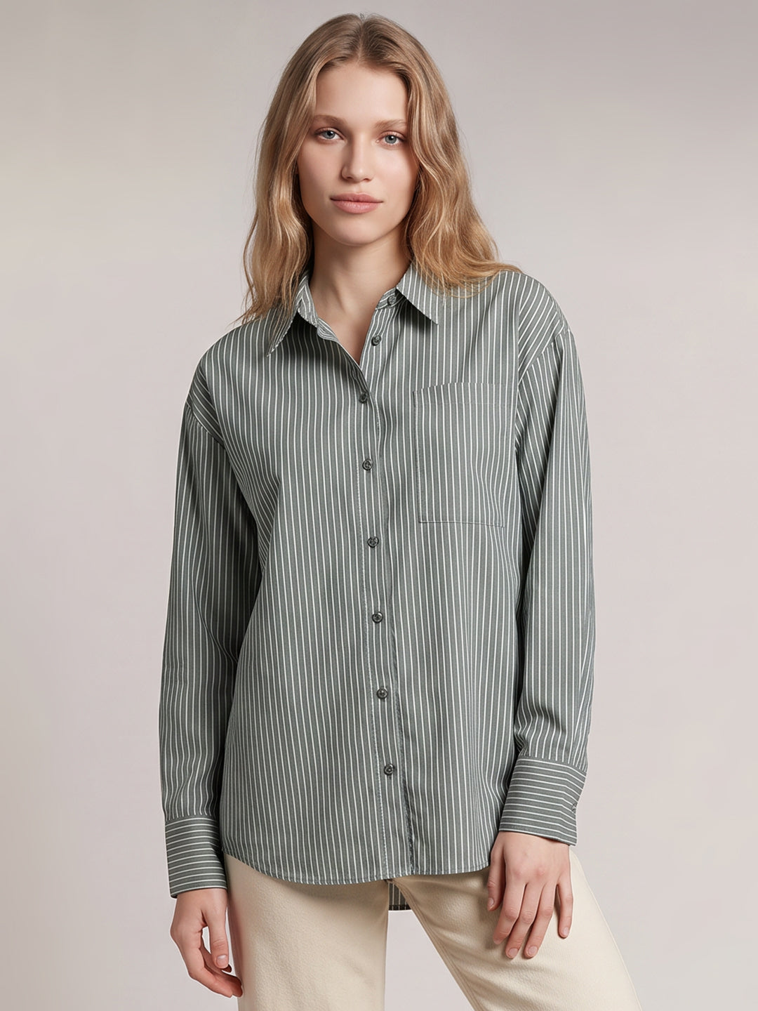 Green Striped Shirt