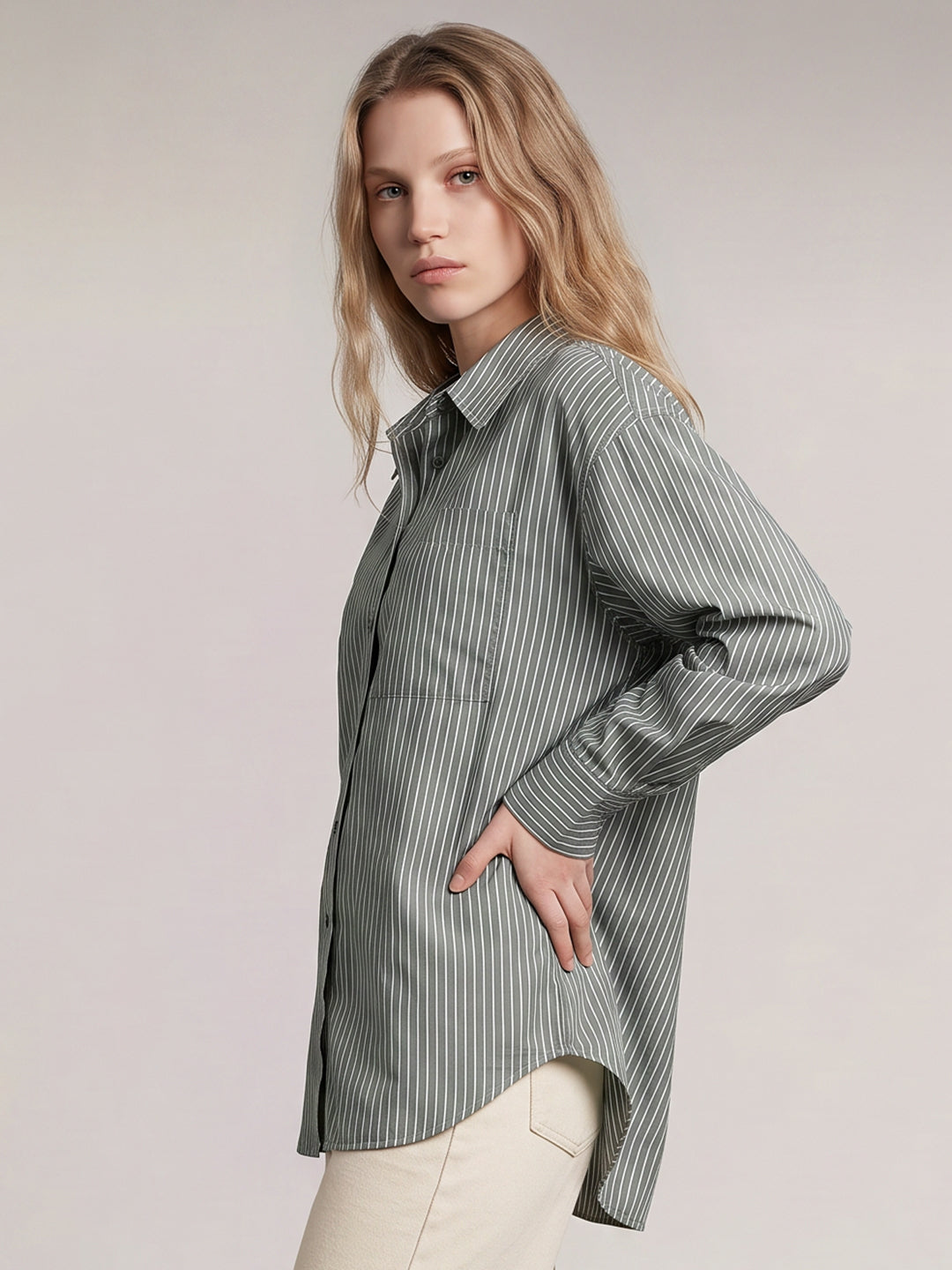 Green Striped Shirt