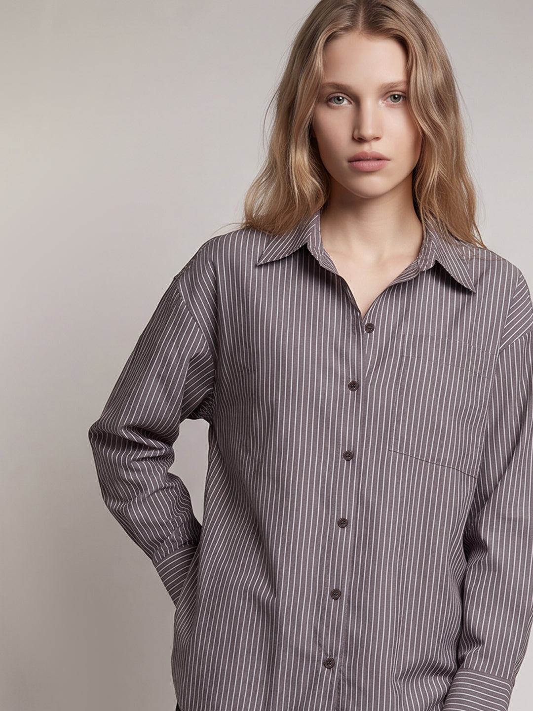 Brown Striped Shirt