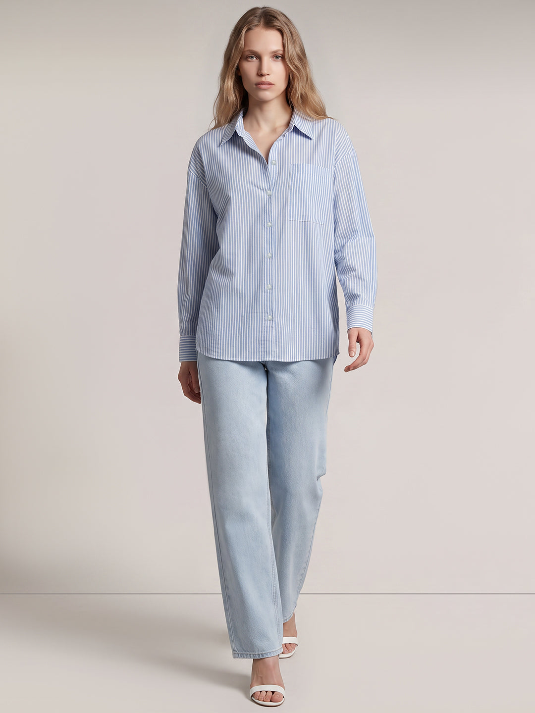 Linen Blend Striped Shirt