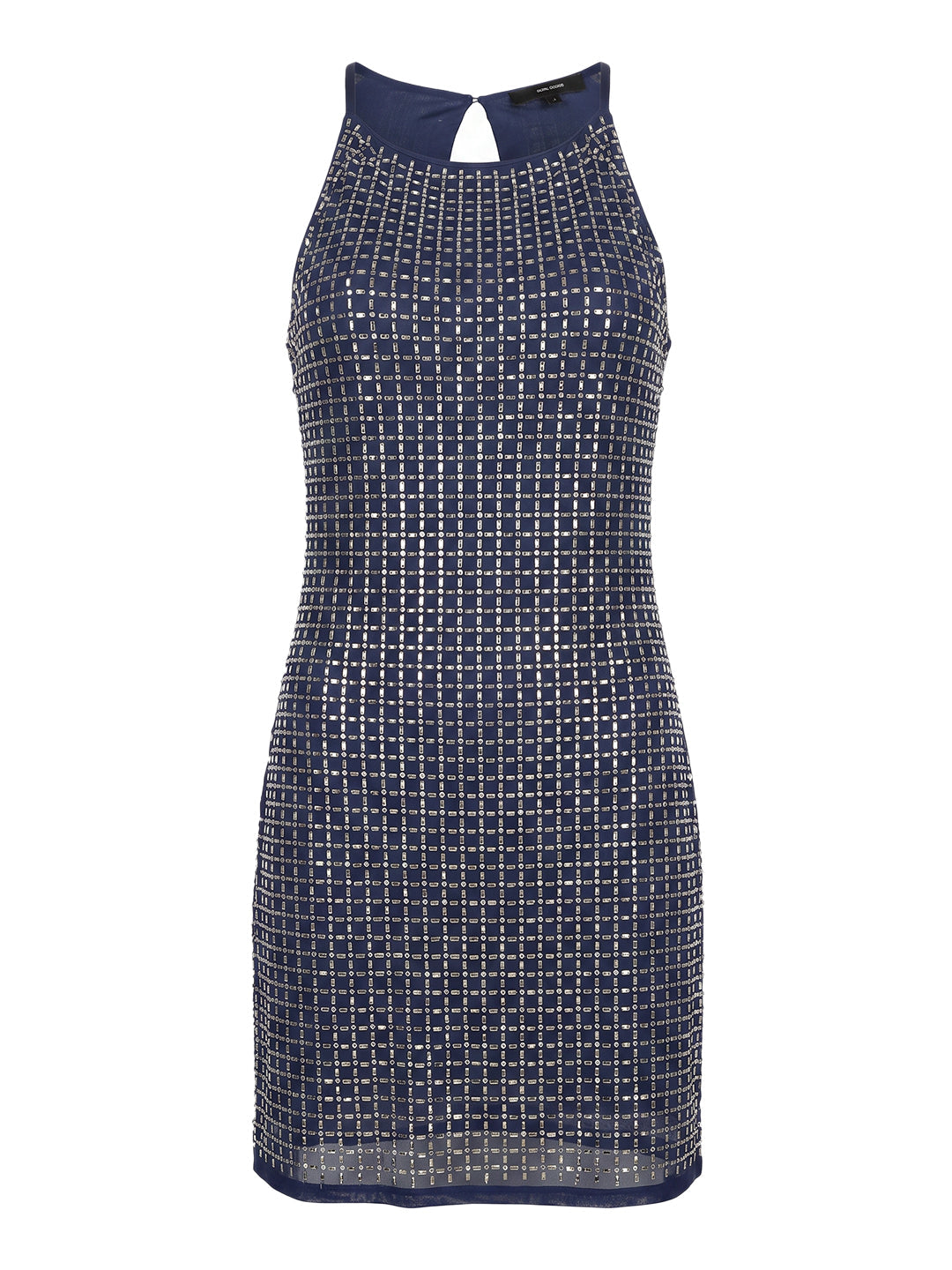 Blue Embellished Mini Dress