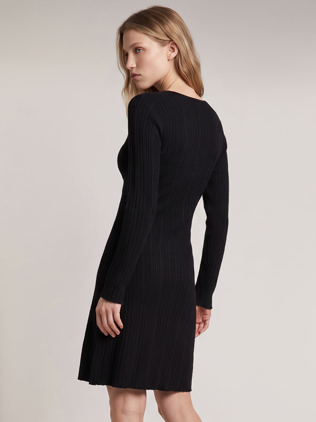 Contrast Trim Knit Mini Dress