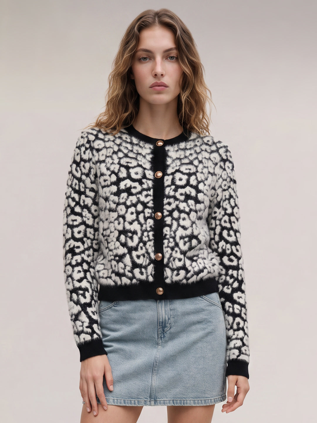 Black Jacquard Cardigan