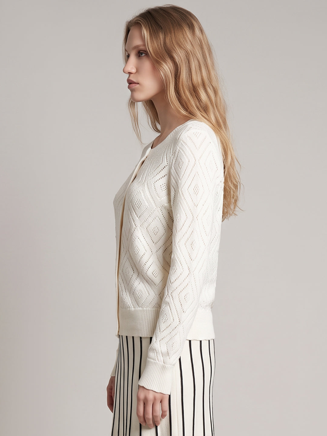 Pointelle Knit Cardigan