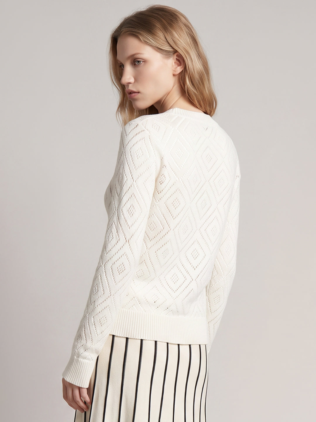 Pointelle Knit Cardigan