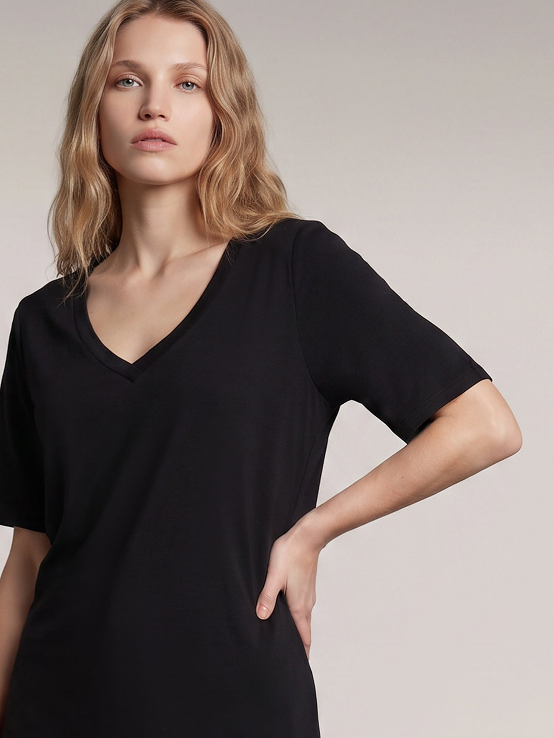 Black V-Neck T-shirt