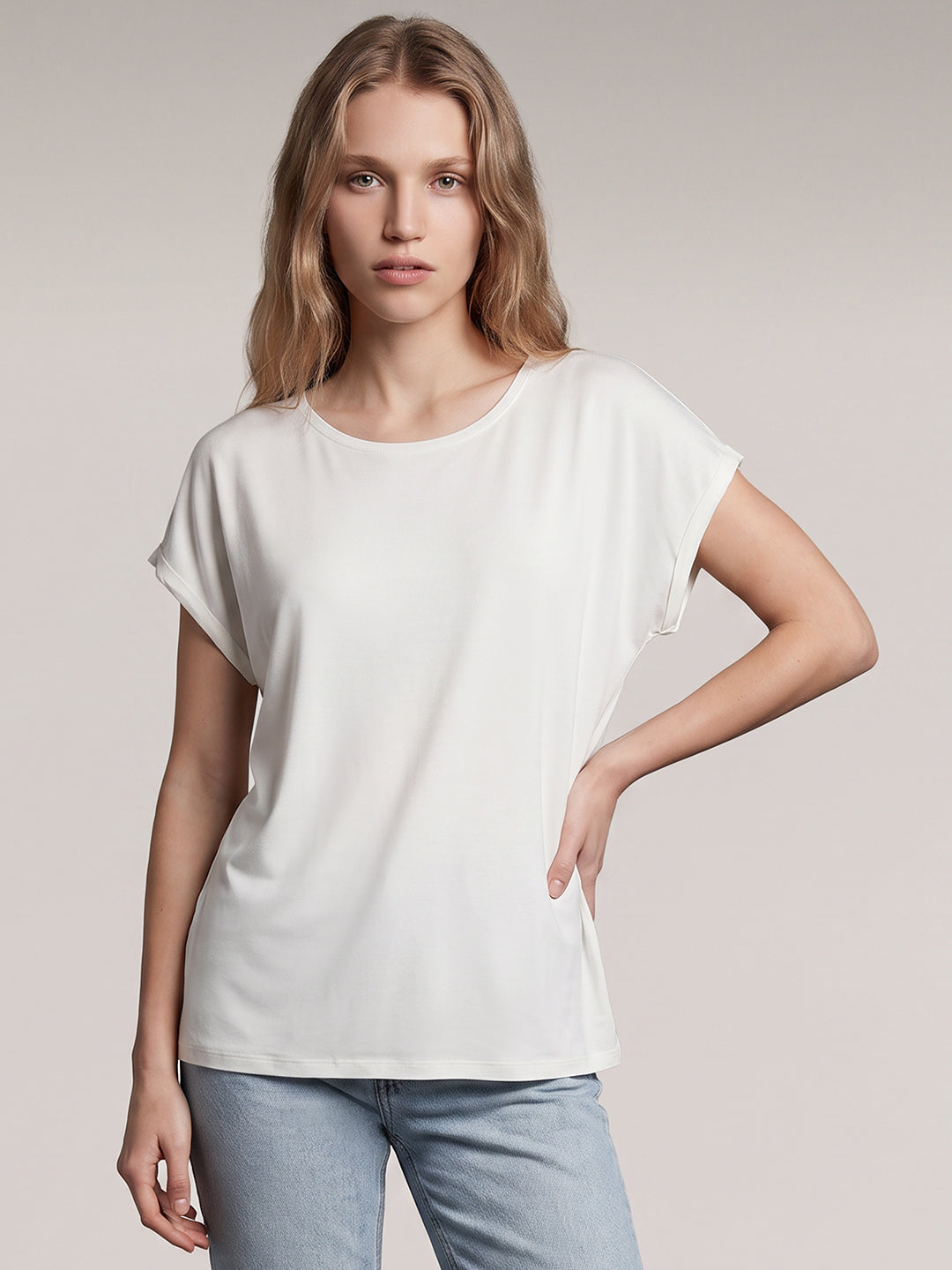 White Regular Fit Top
