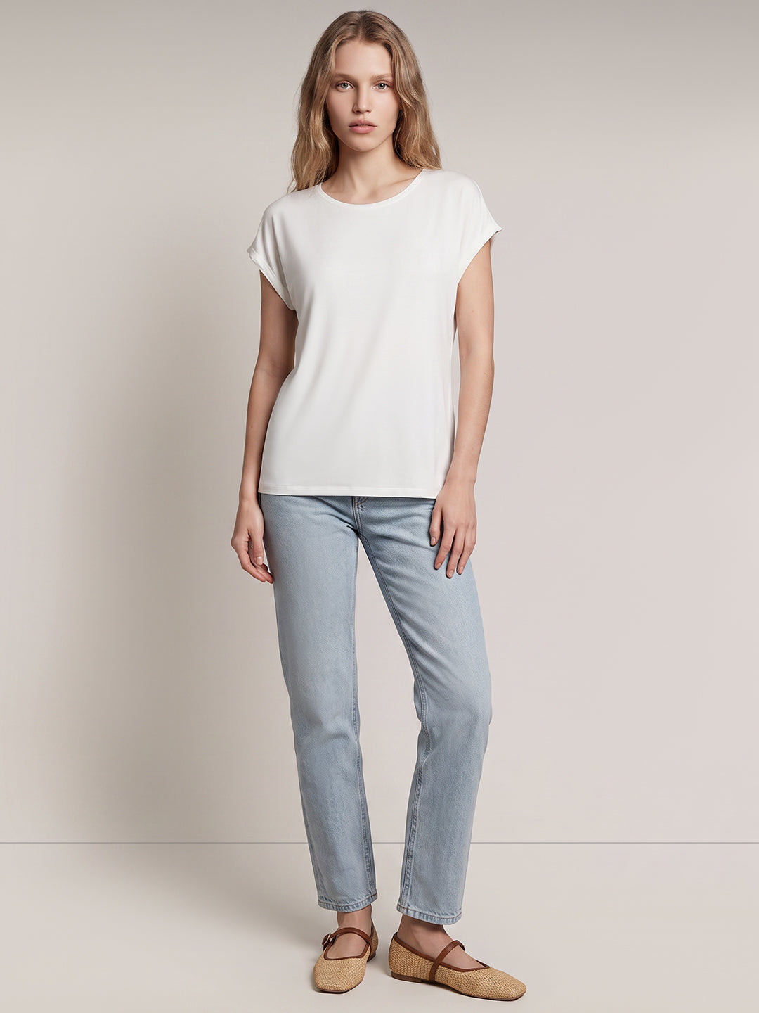 White Regular Fit Top