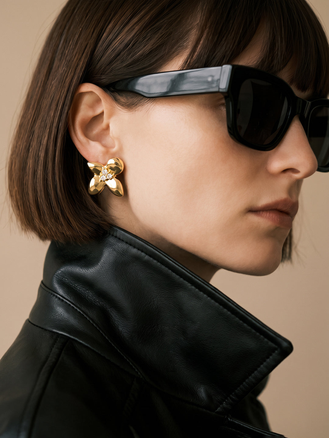 Golden Floral Earrings