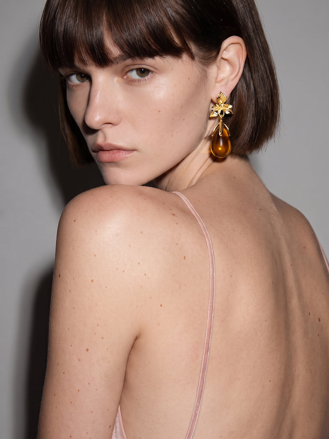 Gold Resin Detail Earrings