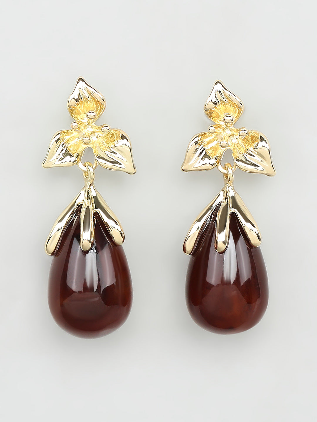 Gold Resin Detail Earrings