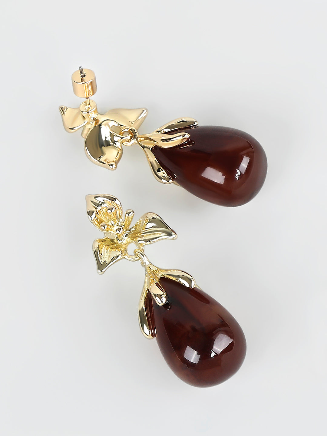 Gold Resin Detail Earrings