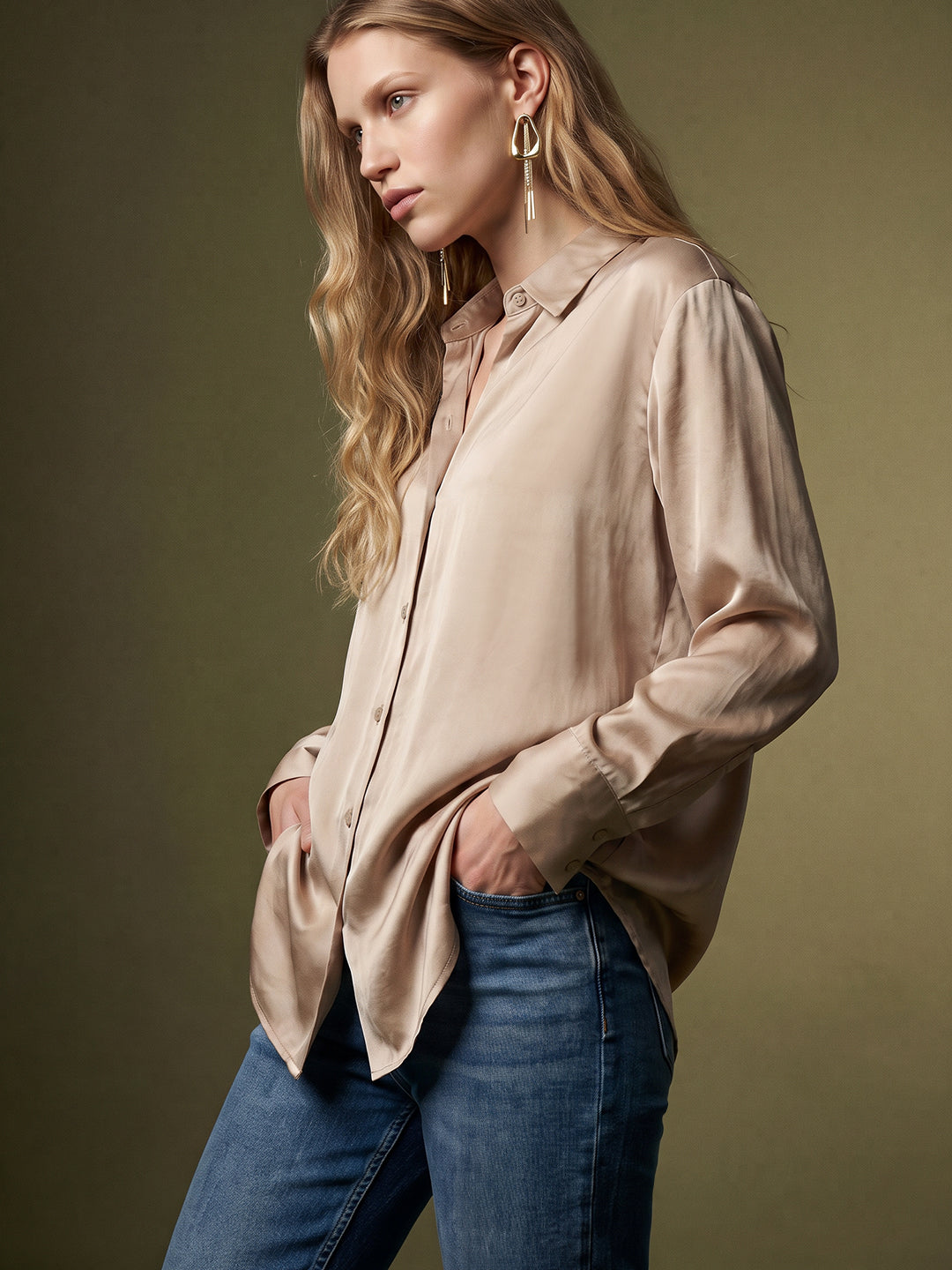 Beige Full Sleeves Shirt