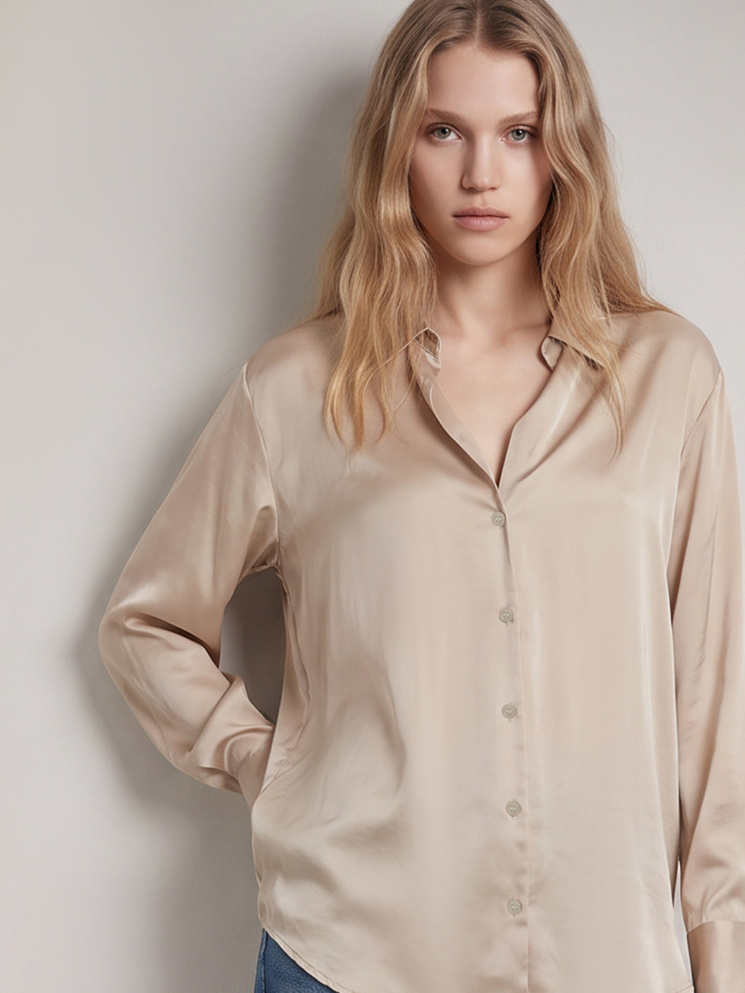 Beige Full Sleeves Shirt